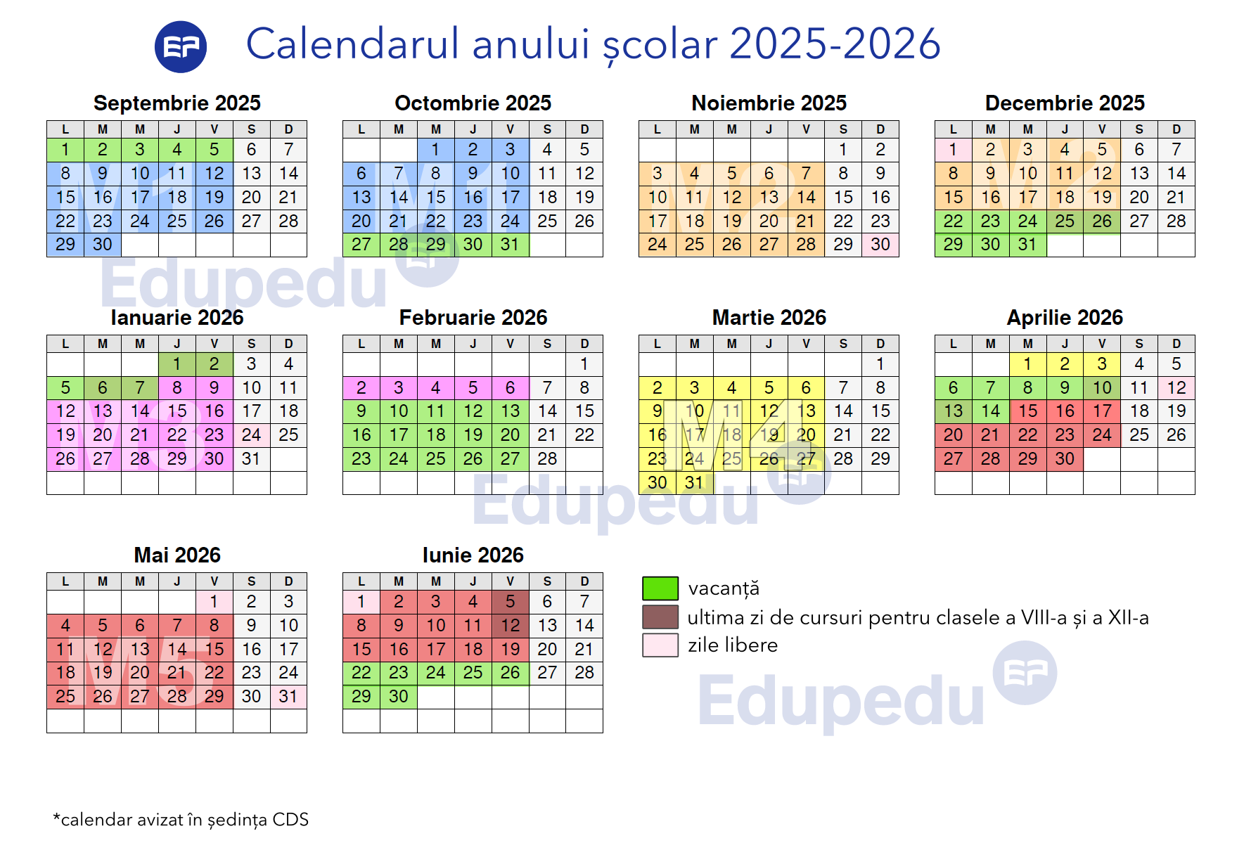 Calendarul concursului de admitere în învățământul liceal pentru anul de studii 2025-2026